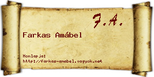 Farkas Amábel névjegykártya